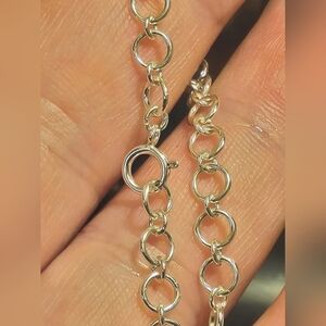 7.5" Solid 925 Sterling Silver Charm Bracelet - Handmade 5mm Thick